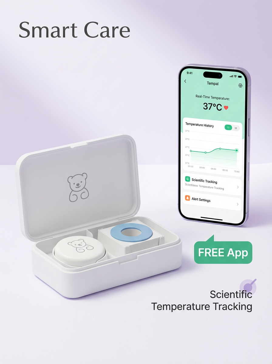 Nou 2026 - Termometru pentru bebeluși Smart Care și 20 de plasturi