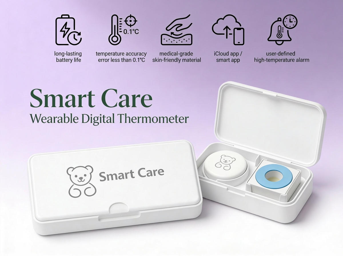 Nou 2026 - Termometru pentru bebeluși Smart Care și 20 de plasturi