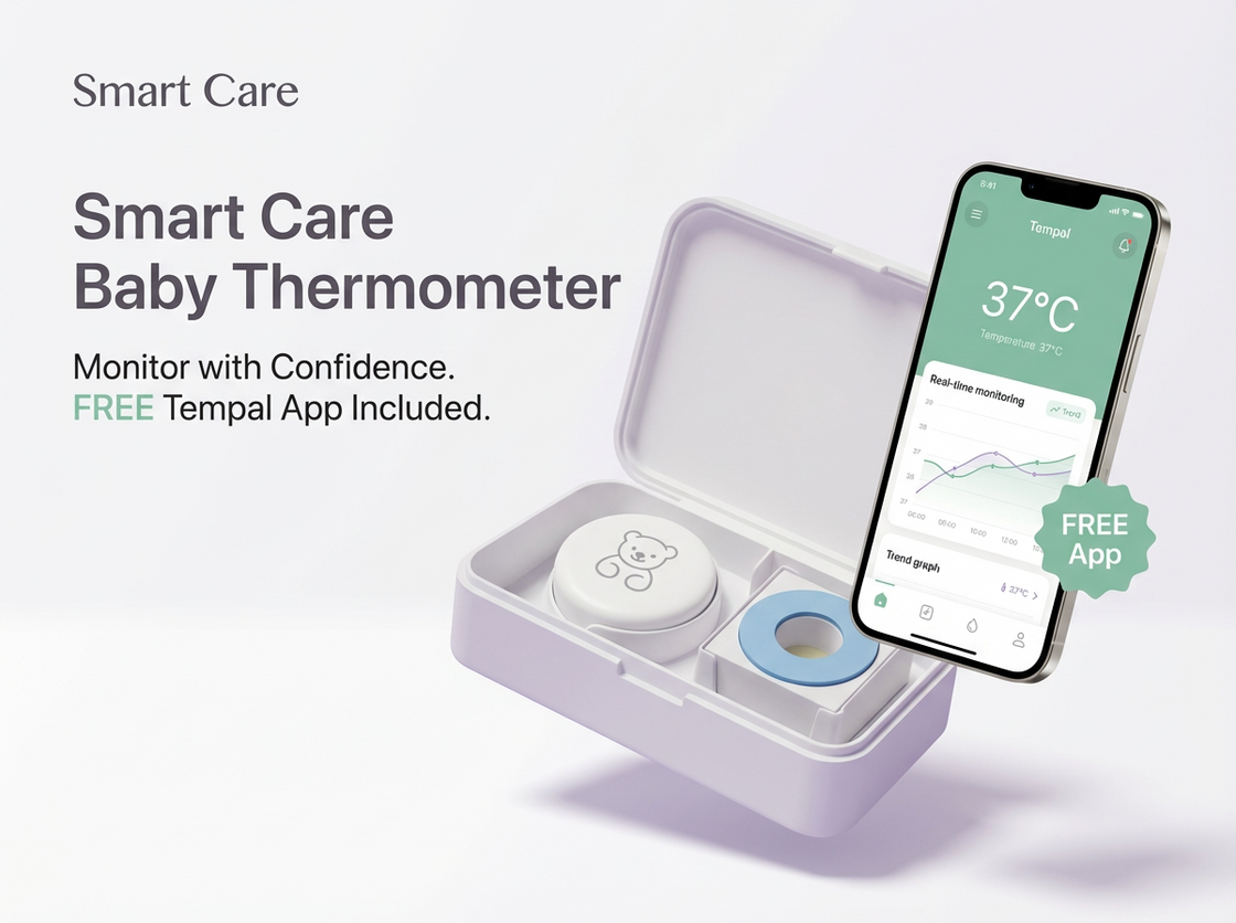 Nou 2026 - Termometru pentru bebeluși Smart Care și 20 de plasturi