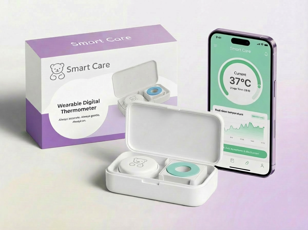 Nou 2026 - Termometru pentru bebeluși Smart Care și 20 de plasturi