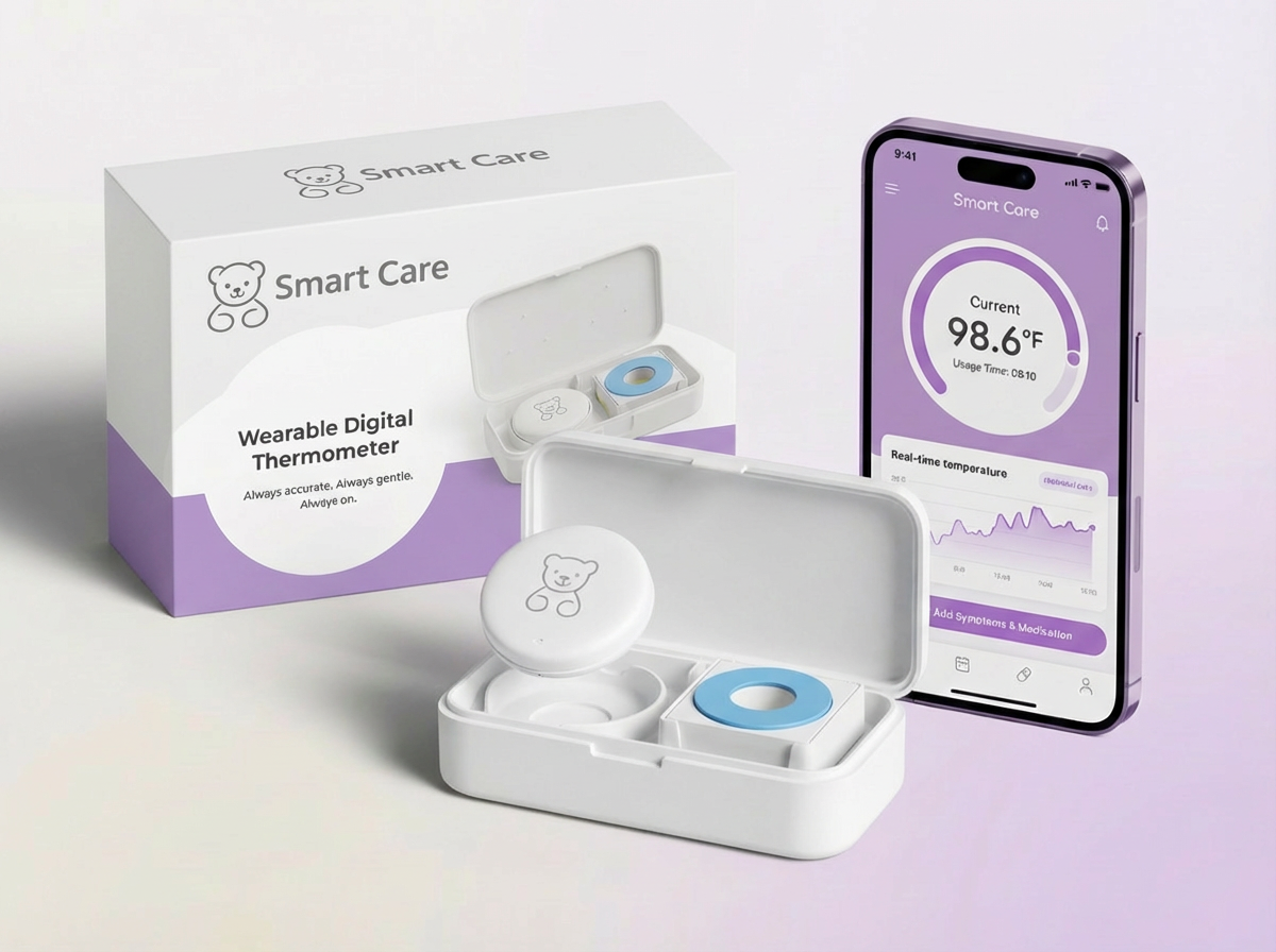 Nou 2026 - Termometru pentru bebeluși Smart Care și 20 de plasturi