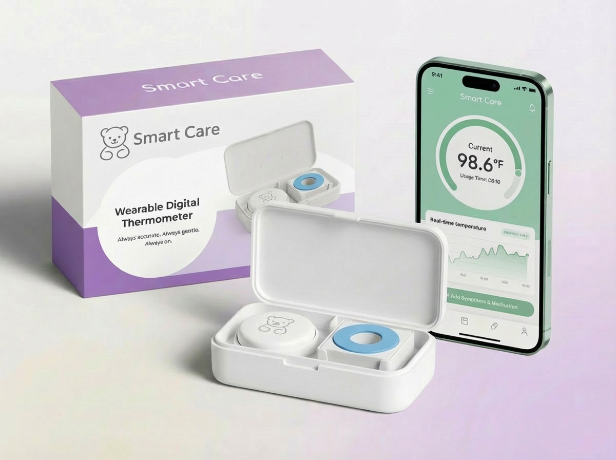 Nou 2026 - Termometru pentru bebeluși Smart Care și 20 de plasturi