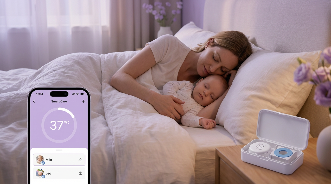 Nou 2026 - Termometru pentru bebeluși Smart Care și 20 de plasturi