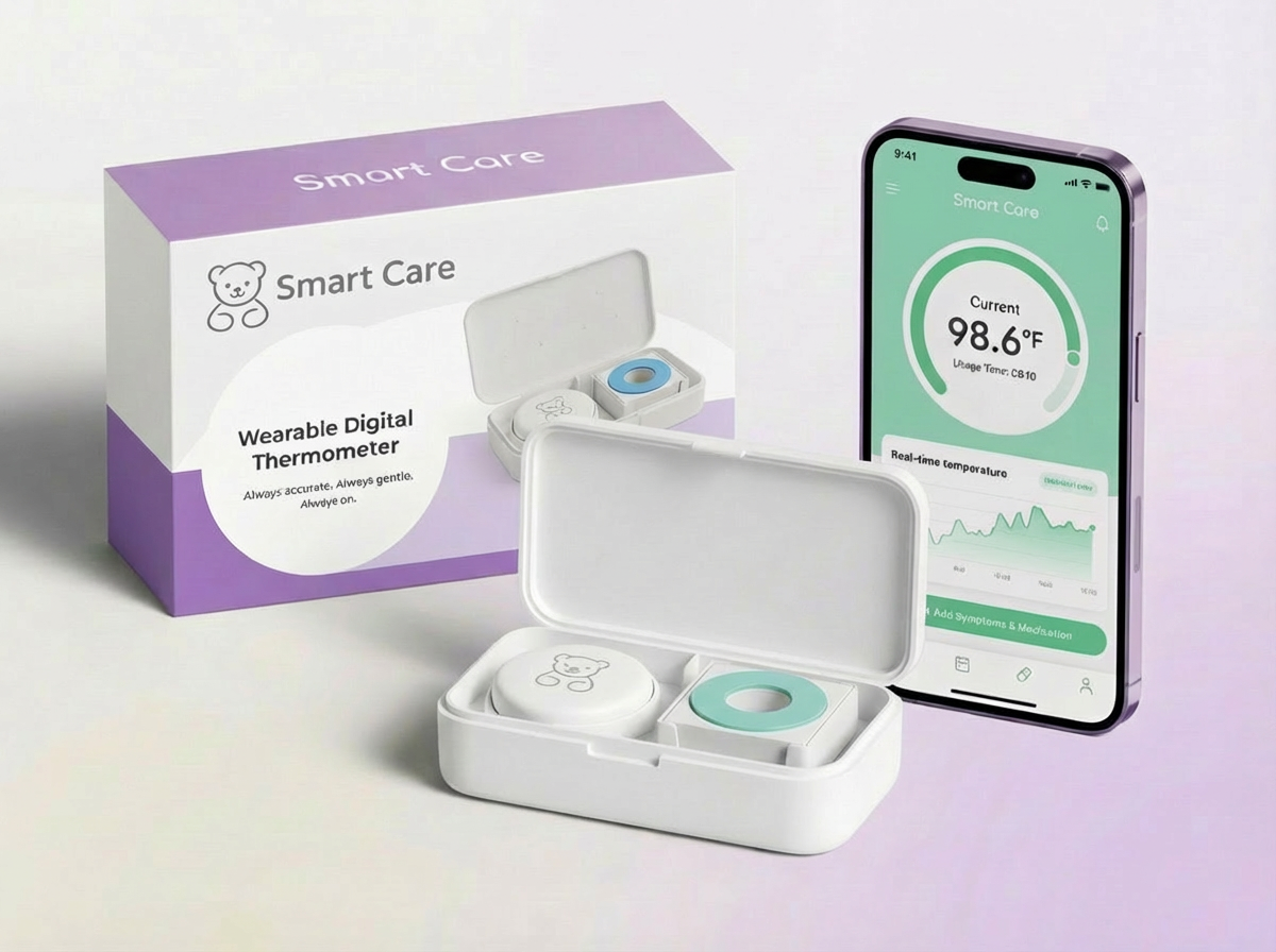 Nou 2026 - Termometru pentru bebeluși Smart Care și 20 de plasturi
